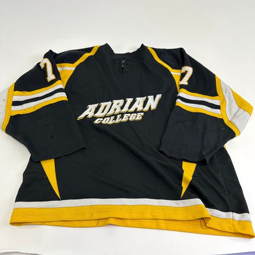 Used Adrian College Black Harrow Mens Game Jersey | Size XL | #7
