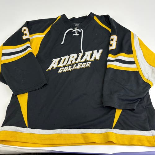 Used Adrian College Black Harrow Mens Game Jersey | Size XL | #3