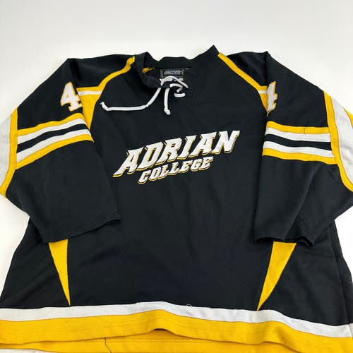 Used Adrian College Black Harrow Mens Game Jersey | Size XL | #4