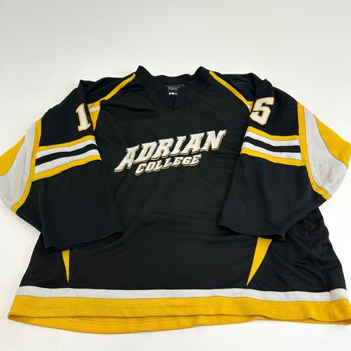 Used Adrian College Black Harrow Mens Game Jersey | Size XL | #15