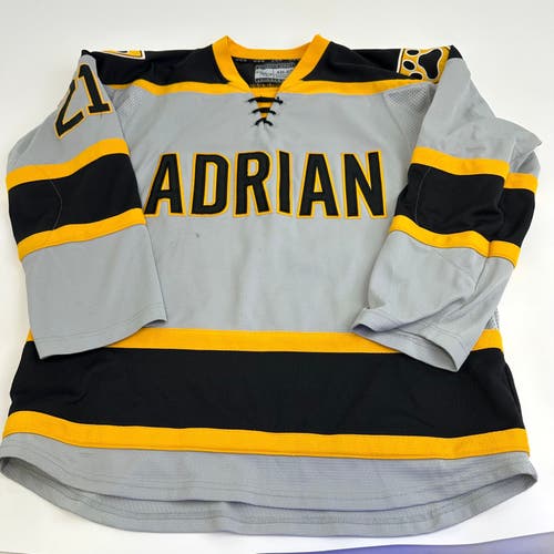 Used Adrian College Grey Womens JOG Game Jersey | Size Medium-50 | #21