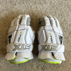 Used Player's STX Cell V Lacrosse Gloves 13"