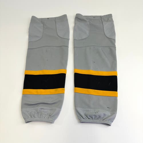 Used Adrian College Grey Game Socks with Velcro | Multiple Sizes Available