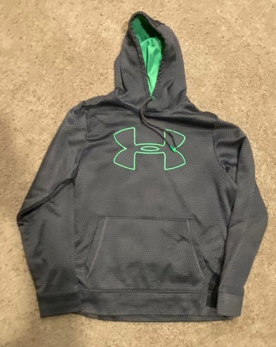 Grey/Neon Green Under Armour hoodie medium
