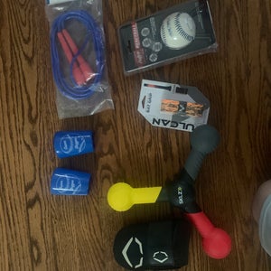 Lot of baseball gear such as guards to fitness products Open To Trades Too