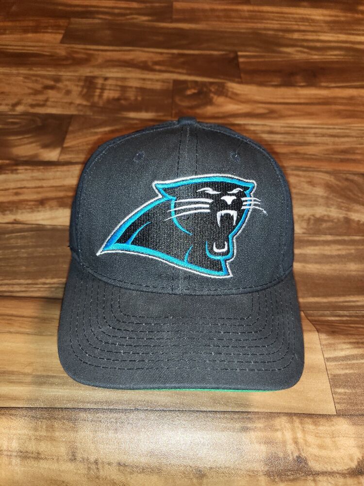 Vintage 90s Black New Era NFL Carolina Panthers Textured Kids Cap