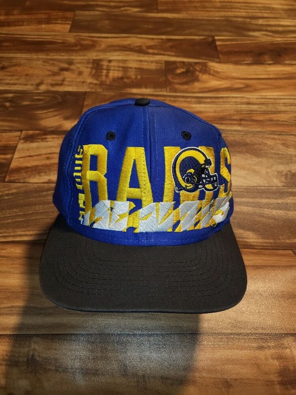 Vintage Rare St Louis Rams Logo 7 NFL Sports Vtg Hat Cap Blue Black Snapback