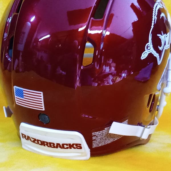 arkansas razorback motorcycle helmet Arkansas Razorbacks throw-back super custom fullsize football helmet  Rawlings | SidelineSwap