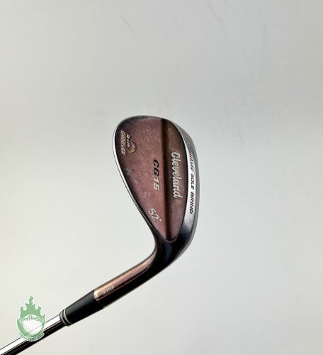 Used RH Cleveland CG15 Zip Grooves Wedge Black Pearl 52* Wedge Flex Steel Golf
