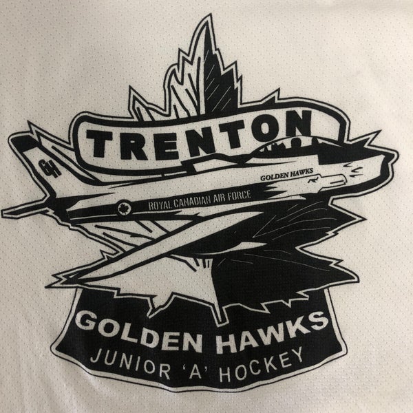 OJHL Trenton Golden Hawks white practice jersey #23