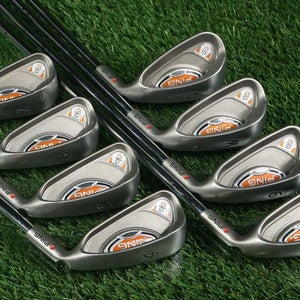 PING G10 RED DOT IRONS SET 4-P + S W/ AWT STIFF FLEX STEEL SHAFTS ~MINTY!!