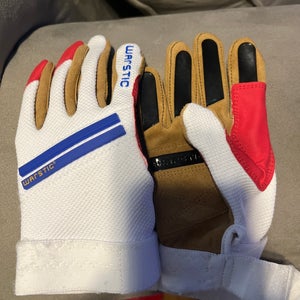 Warstic batting gloves Youth Large Red White Blue And Leather