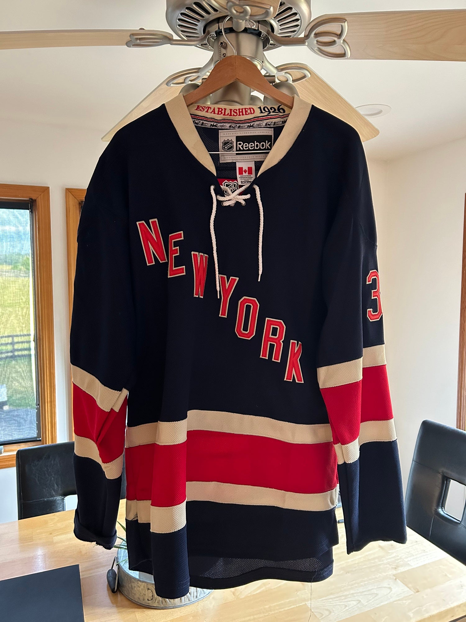 Vtg New York Rangers Starter Black Fashion Hockey Jersey Large