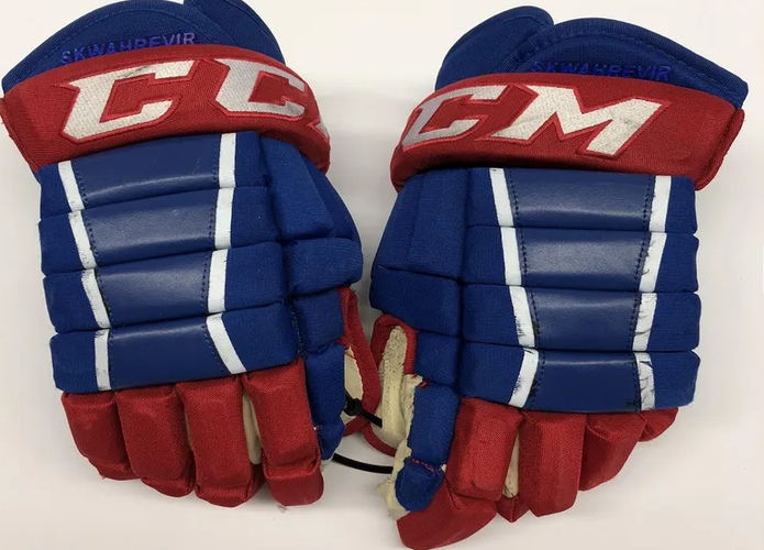 CCM HG97 Pro Stock Custom Hockey Gloves 14" UML NCAA USED #10