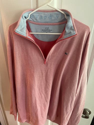 Pink/Salmon Vineyard Vines Q-Zip XL