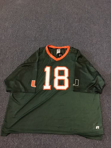 NWT Miami Hurricanes Men’s 3XL Russell Jersey #18 Hurricanes