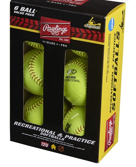Rawlings | Official NCAA Recreational Fastpitch Softballs | 12" | FP12BB | 6 Count