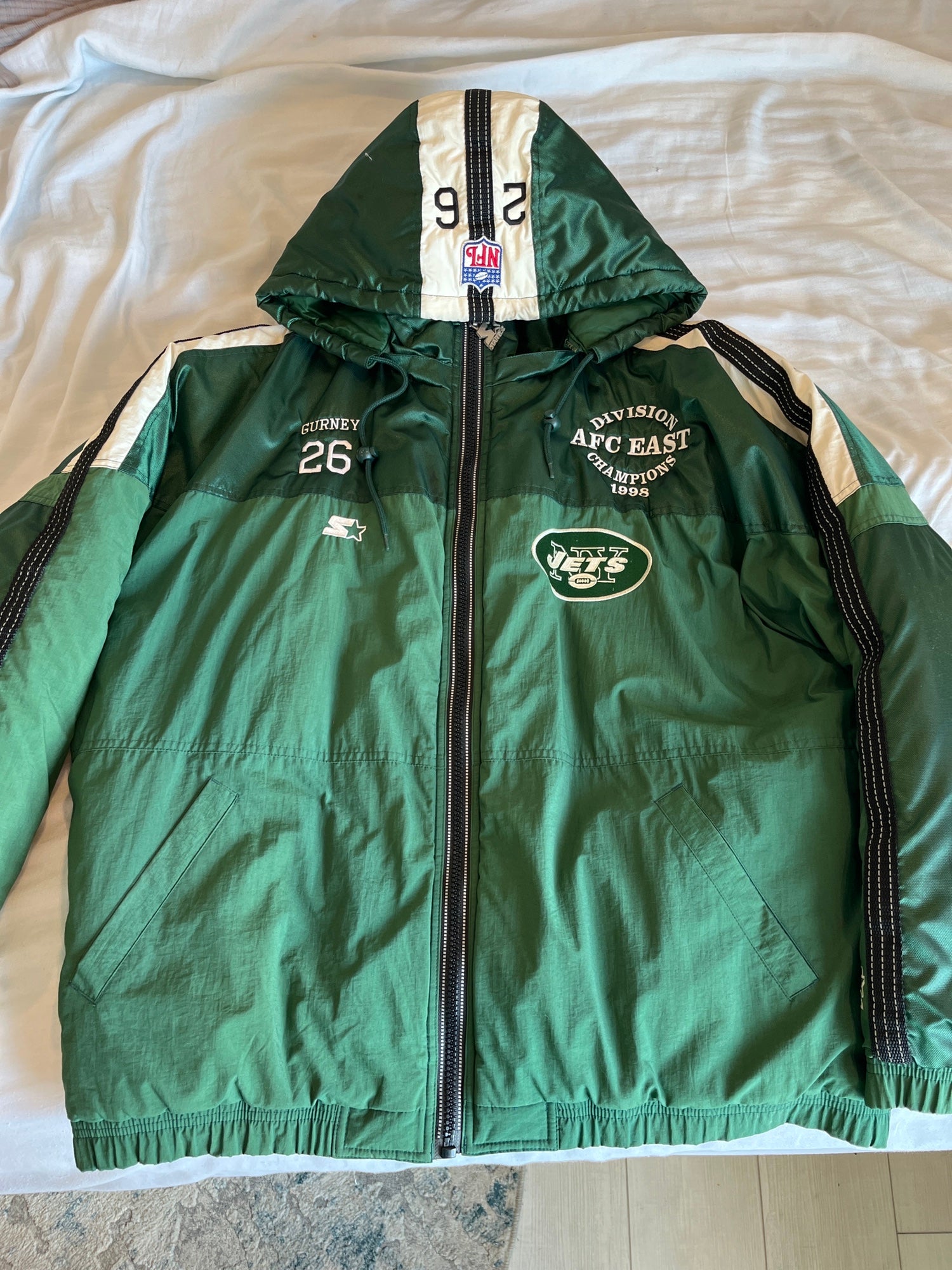 Starter New York Jets Home Team Half-Zip Jacket XL / White Mens Outerwear