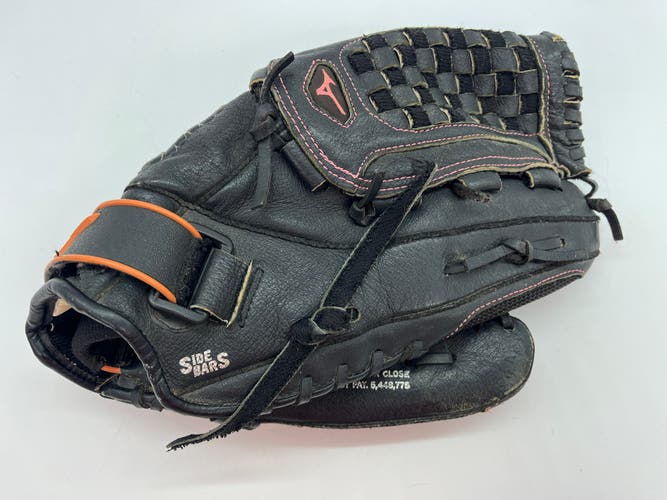 12.5" RHT Mizuno GPP 1257 D3 Glove Mitt Baseball Softball Black Pink