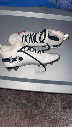 White Adult Used Men's Size 10 (Women's 11) Molded Cleats Under Armour Mid Top
