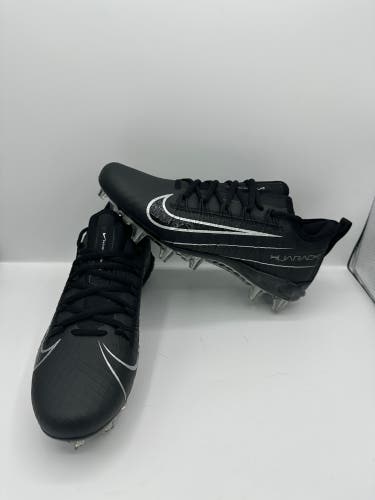 NIKE ALPHA HUARACHE 7 PRO LAX LACROSSE BLACK-METALLIC SILVER Size 8 CJ0265-001