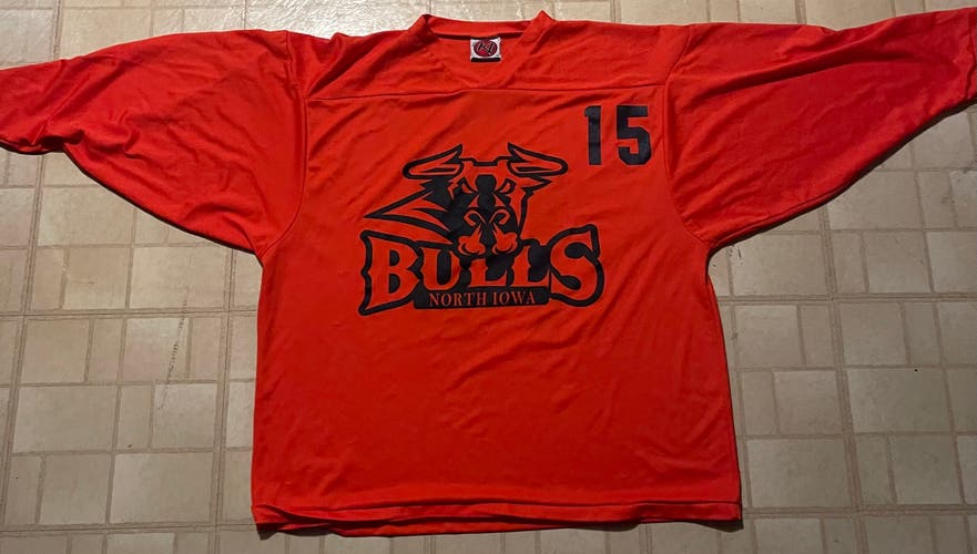 North Iowa Bulls NAHL Extra Large Orange Men's Jersey