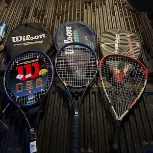 Three tennis rackets