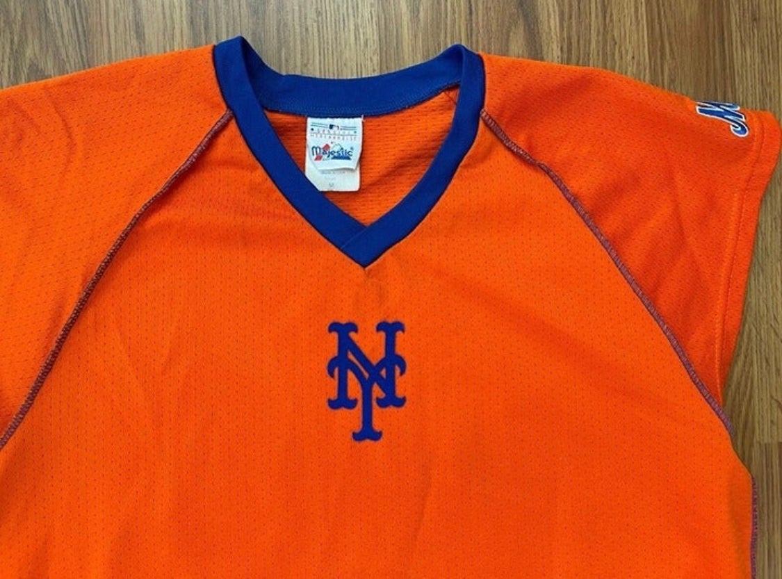 Vintage New York Mets Mesh Baseball Jersey Size XL Majestic Orange. See  Details