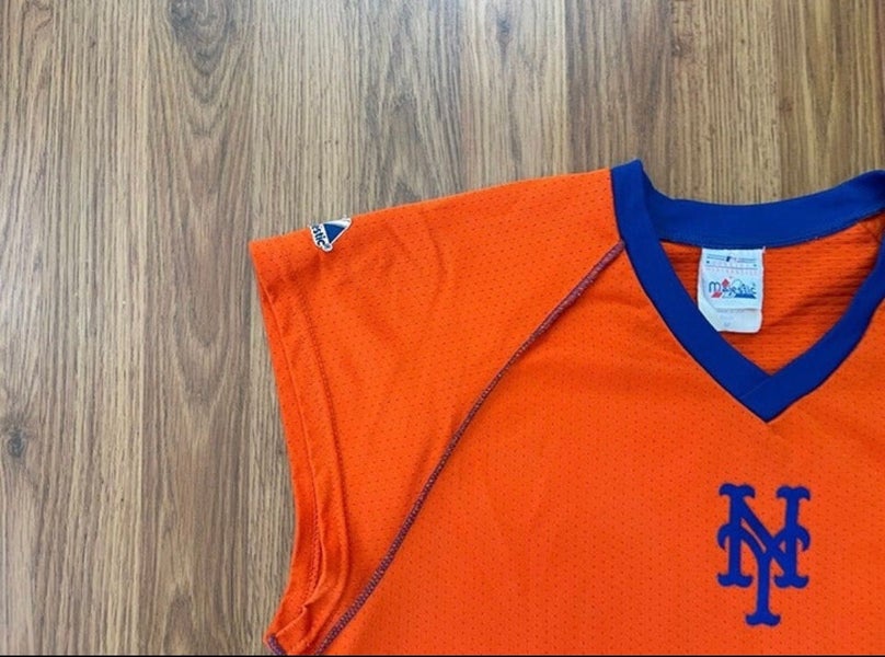 new york mets mlb baseball jersey size L black vintage vtg Majestic #11  Blank