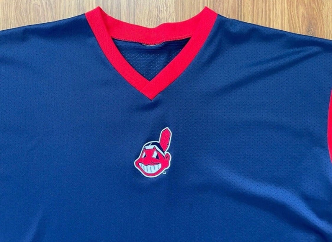 Majestic Cleveland Indians MLB Baseball Super Vintage 1980s Size 2XL XXL Baseball Jersey!