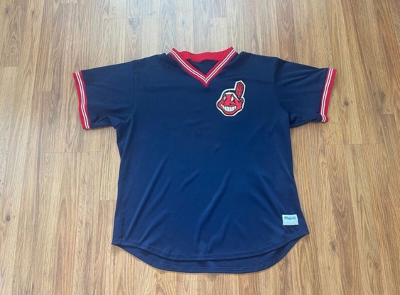 Cleveland Indians MLB BASEBALL SUPER VINTAGE 1980s Size 2XL XXL Baseball Jersey!