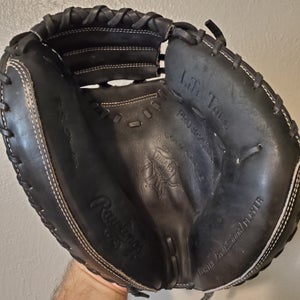 Used Rawlings Right Hand Throw Catcher's Heart of the Hide Baseball Glove 32.5"