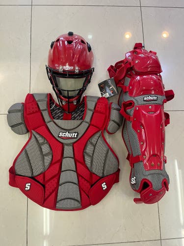 New Schutt Womens Fastpitch Scorpion Scarlet Red Catchers Gear Set