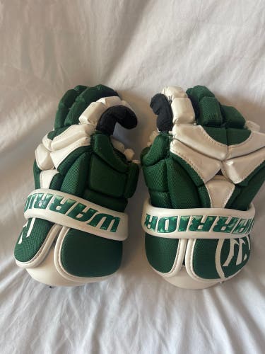 Green/White Warrior 13" Mac-D Lite 2 Lacrosse Gloves