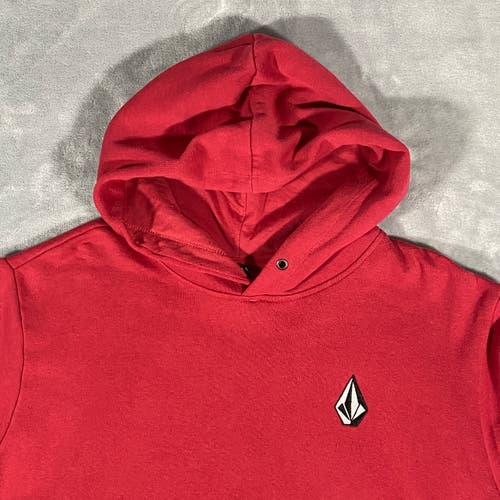 Volcom Stone Hoodie Mens Size XL Crimson Chest Logo Long Sleeve Surfer Pullover