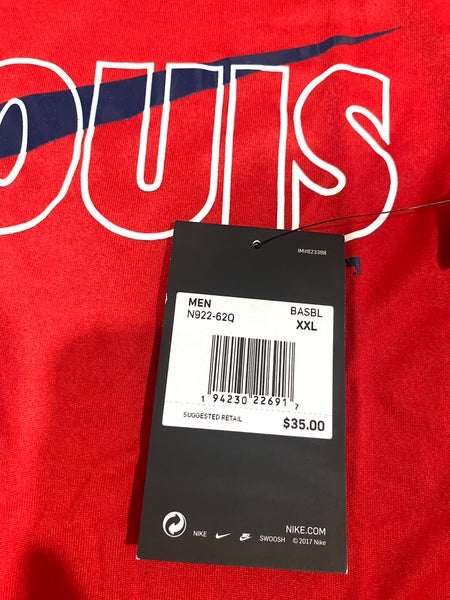 Nike St Louis Cardinals T Shirt MLB Authentic Collection Mens Size XL Dri  Fit