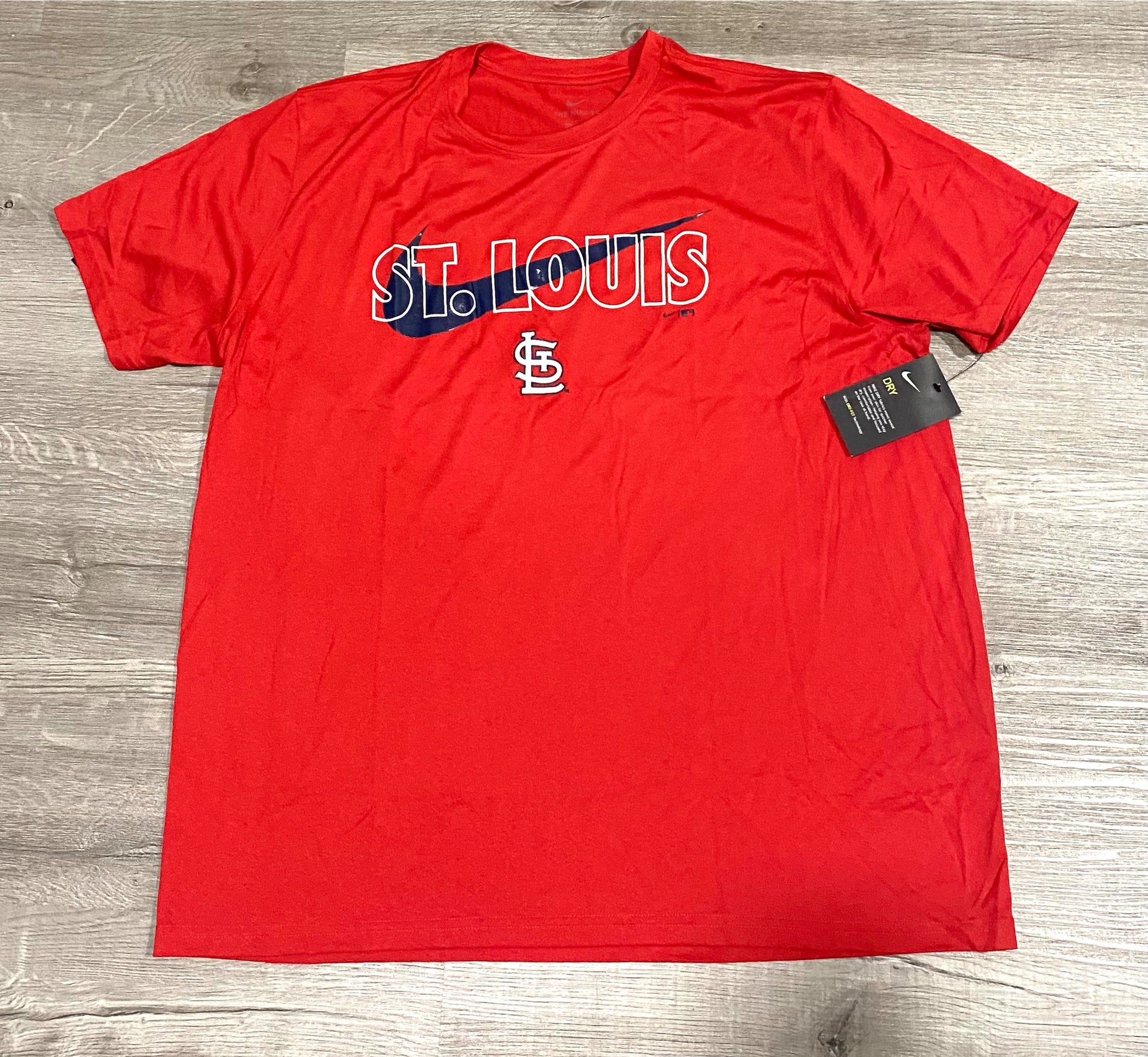 St Louis Cardinals Baseball Shirt Nike Dri Fit Men Medium Red Athletic Cut