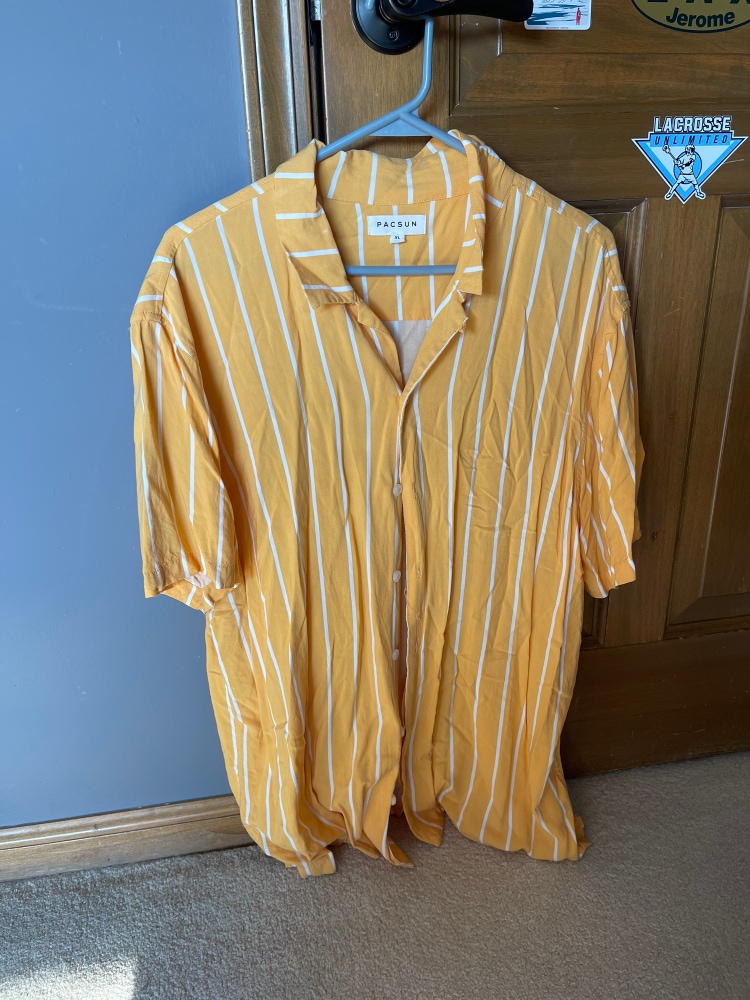 Yellow Pacsun Men's Dress Shirt