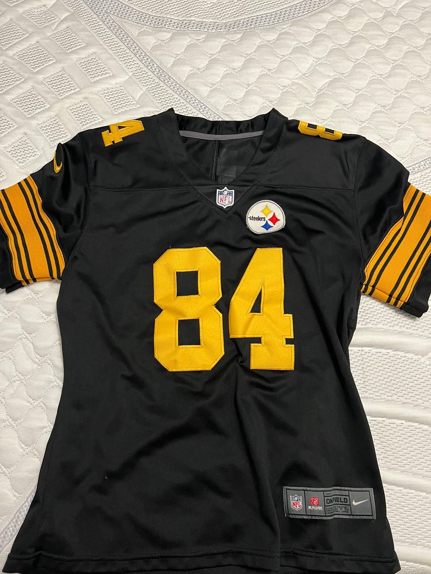 Vintage NFL Antonio Brown 84 womens short sleeve jersey black yellow Size  Small