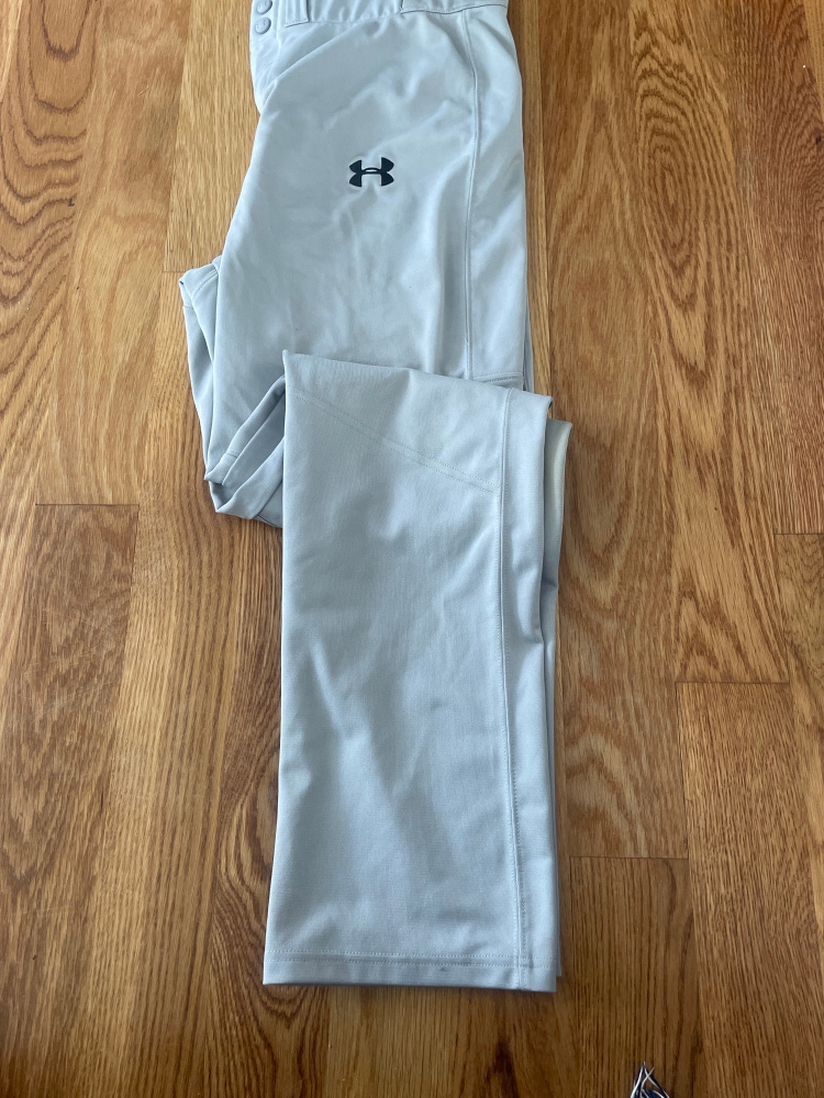 Gray Used Medium Under Armour Game Pants