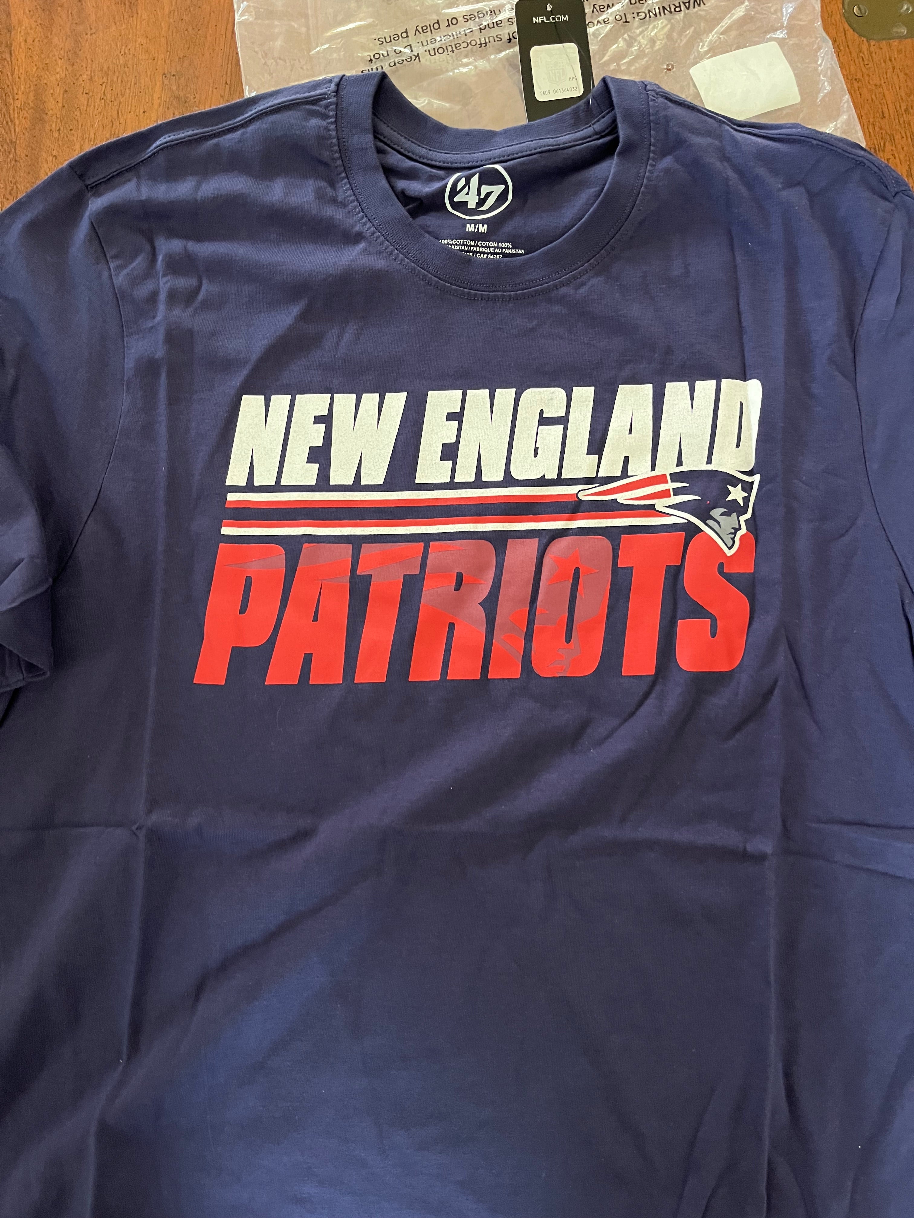 47 England Patriots NFL Brand Navy Blue Long Sleeve Tee Shirt