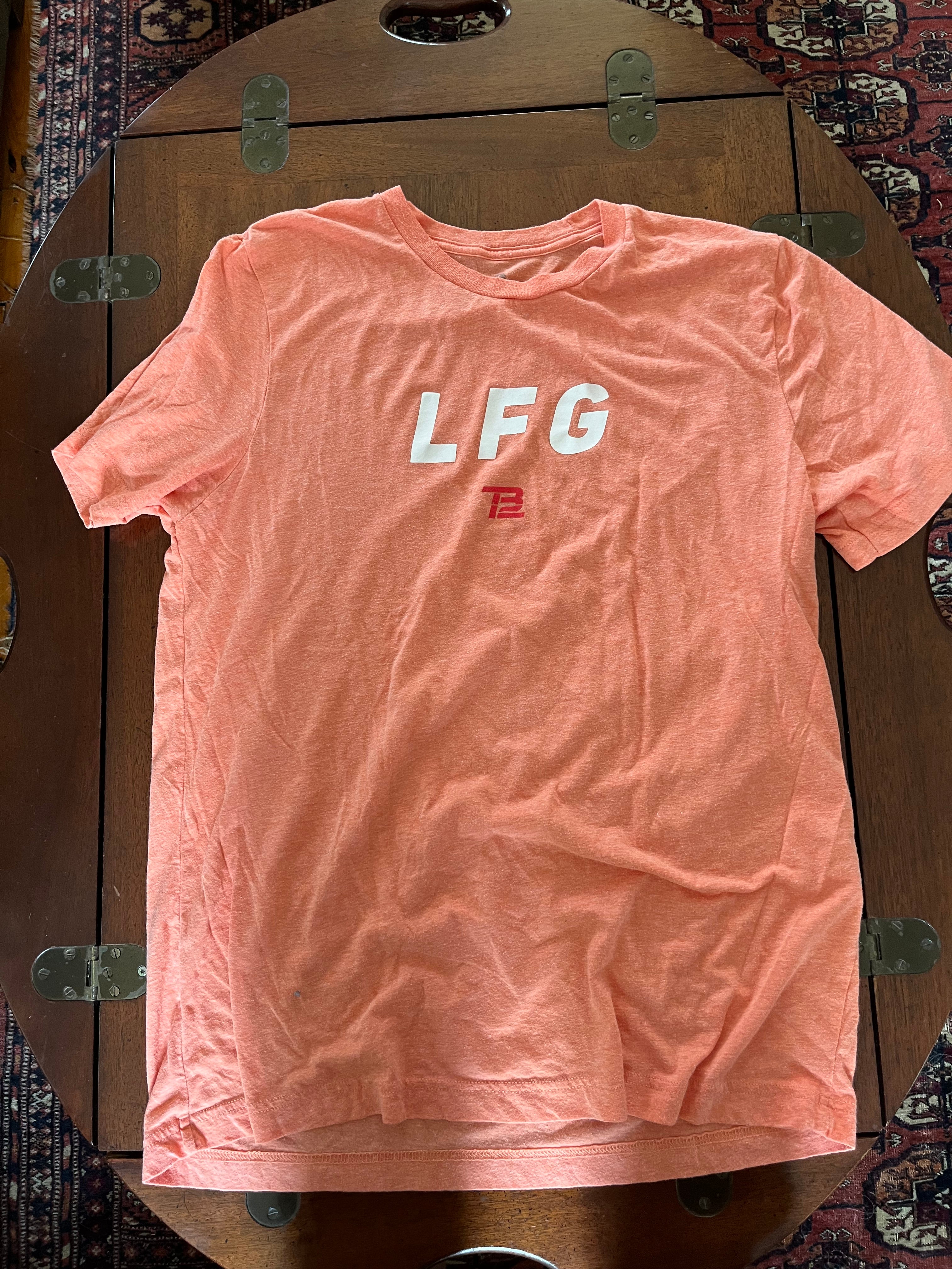 TB12 LFG Orange Used Large Men's Shirt Tom Brady