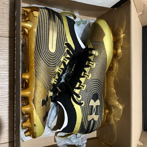 Black and Gold New Men's Size 8.5 (Women's 9.5) Molded Cleats Under Armour Low Top Spotlight MC