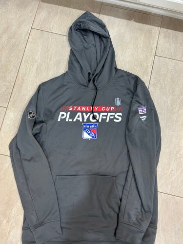 Dryden Hunt New York Rangers Team Player Issued Fanatics Authentic Pro Playoff Hoodie Large