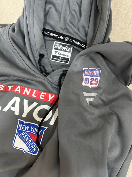 Dryden Hunt New York Rangers Team Player Issued Fanatics Authentic Pro Playoff Hoodie Large
