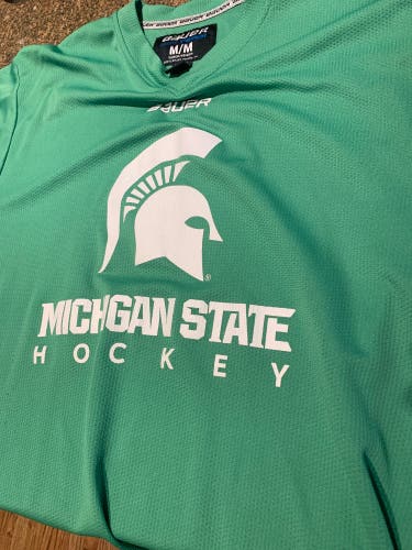 Green New Medium Bauer Jersey Michigan State Hockey