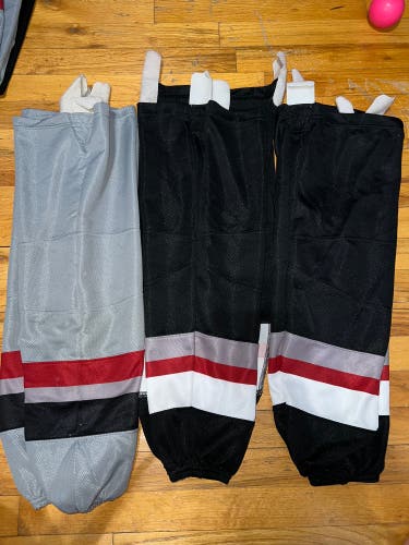 Black And Gray Used Three Pair Large Socks