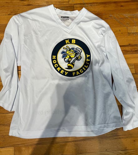 White New Large KB hockey Jersey