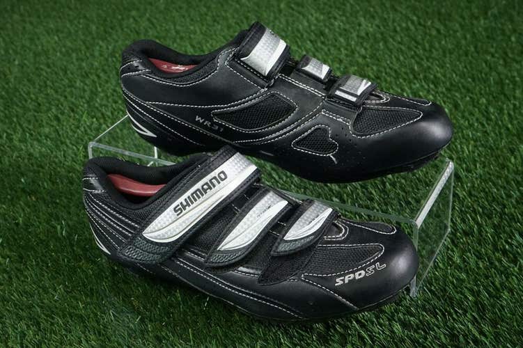 SHIMANO SPD SL WR31 BICYCLE / SPIN SHOES, BLACK/WHITE, US WOMENS 8.5 SH-WR31L