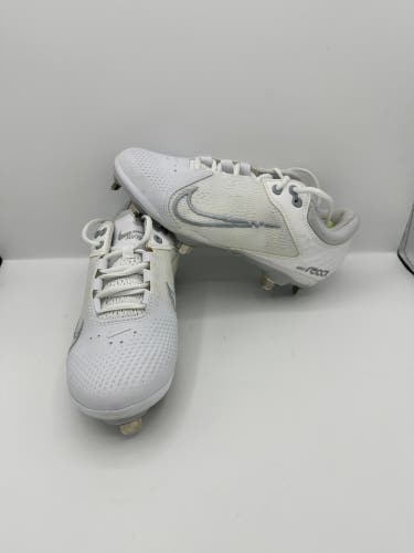 Nike Hyperdiamond 4 Elite White Grey Softball Cleat CZ5917-100 Women's Size 6.5